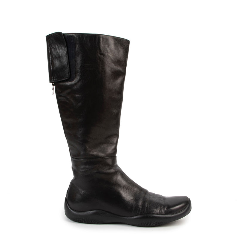Shop safe online authentic Prada Black Boots in Size 38 at Labellov.com.