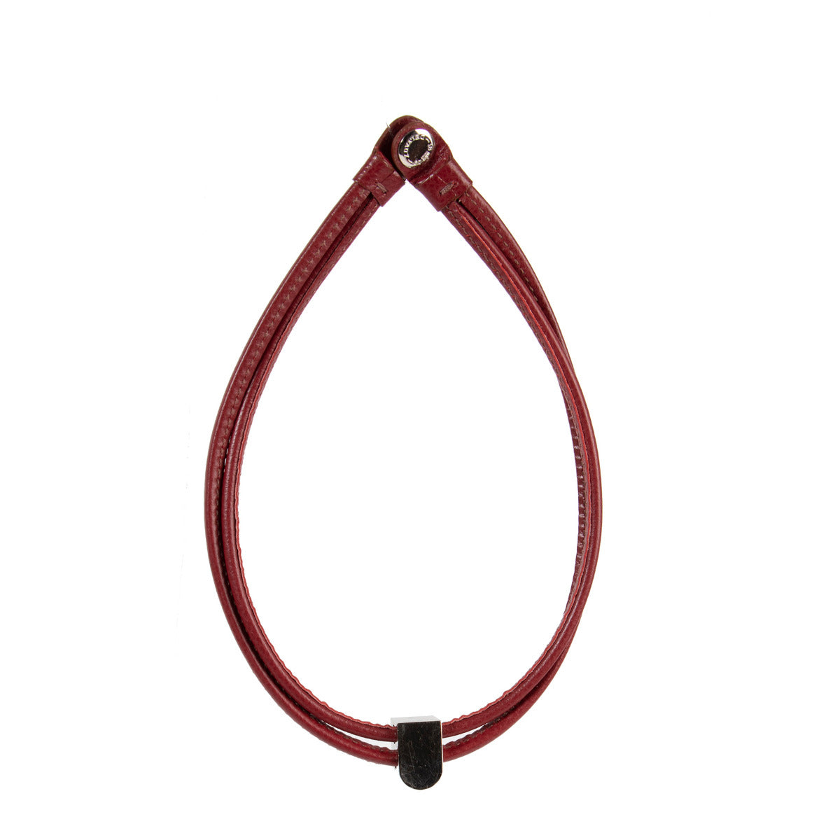 Collier Delvaux D en cuir rouge