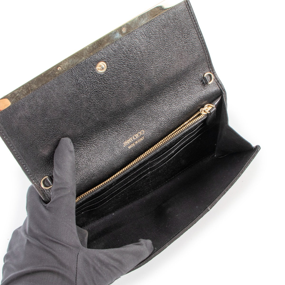 Jimmy Choo Milla Silver Glitter Clutch