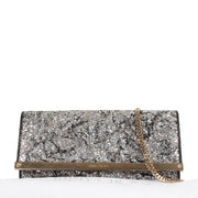 Jimmy Choo Milla Silver Glitter Clutch