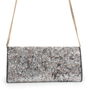 Jimmy Choo Milla Silver Glitter Clutch