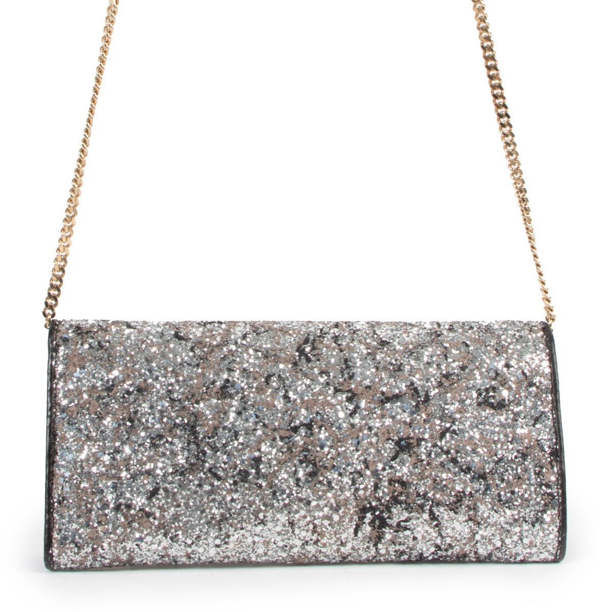 Jimmy Choo Milla Silver Glitter Clutch