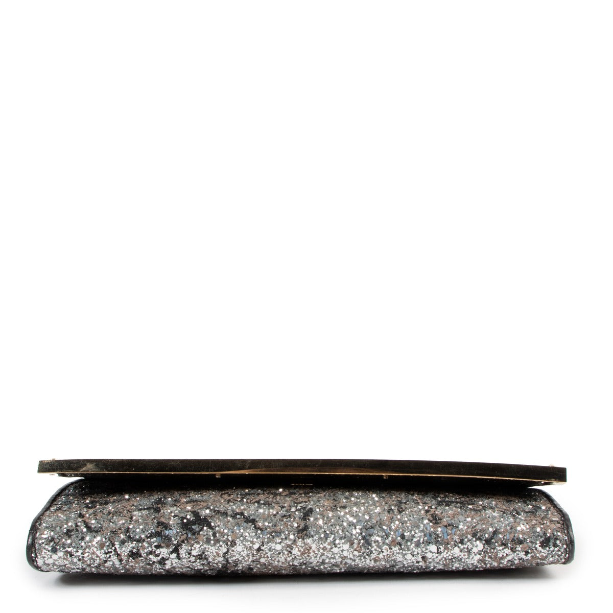 Jimmy Choo Milla Silver Glitter Clutch