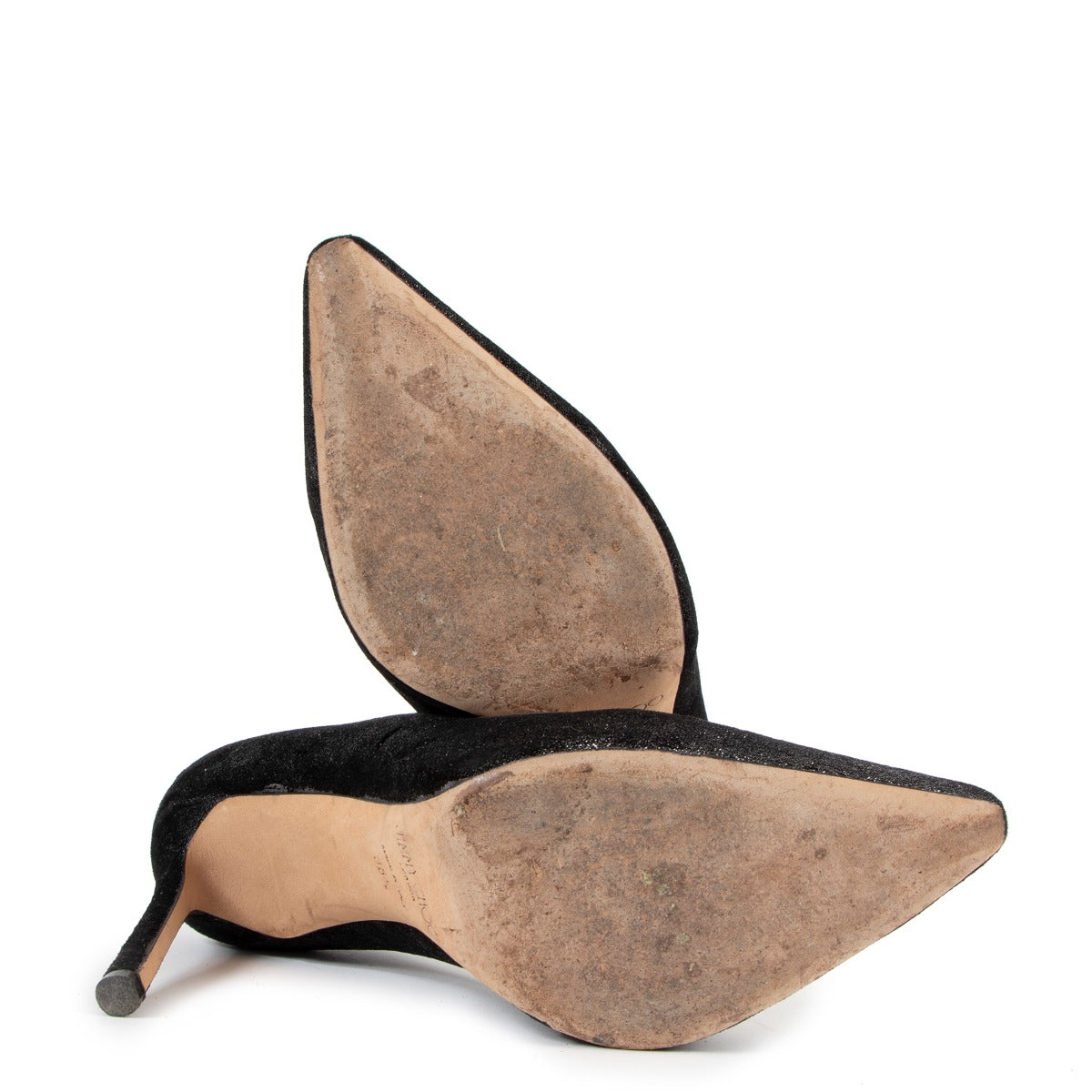Jimmy Choo Romy 100 Grijze Glanzende Fluweel Pumps - Maat 38,5
