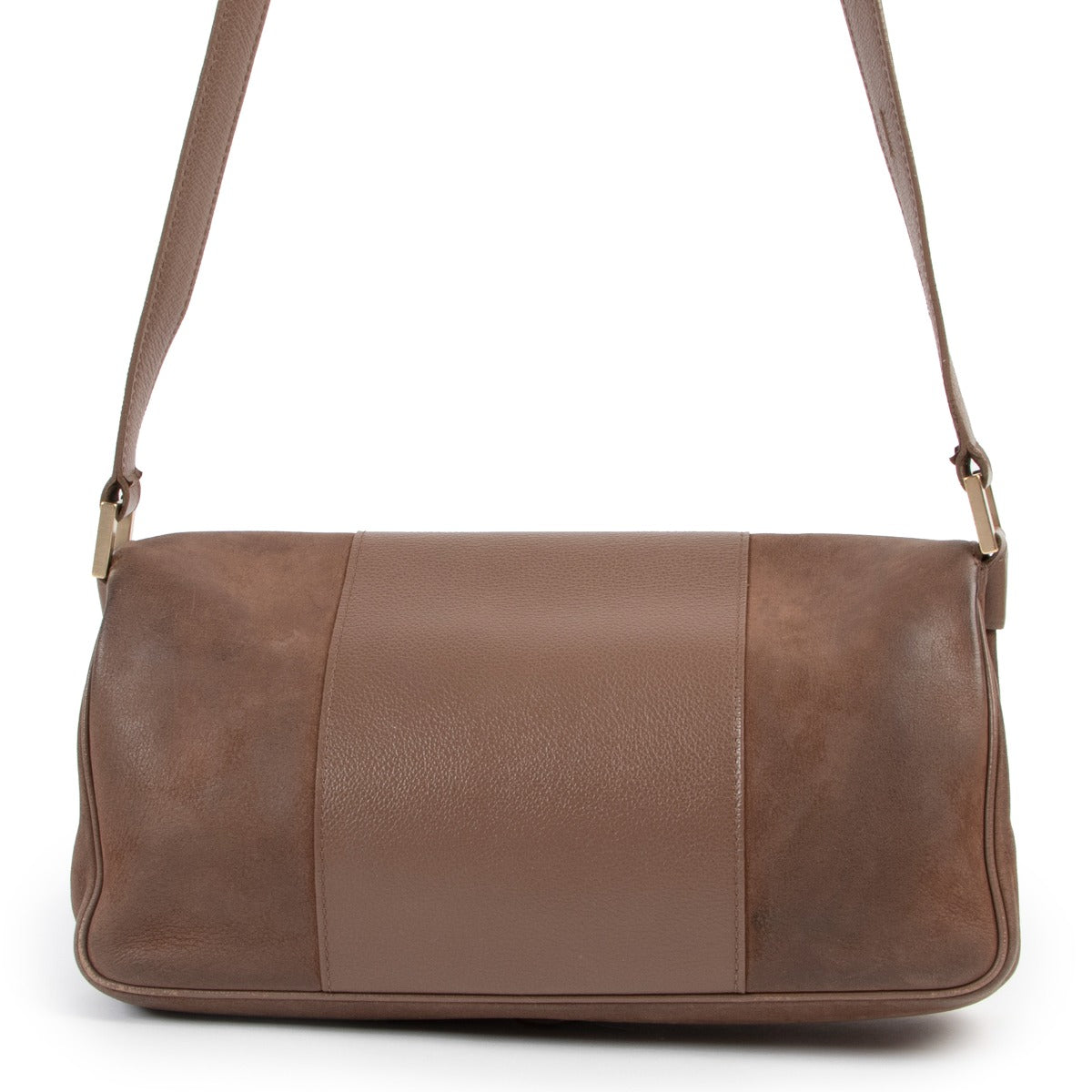 Shop authentic second hand vintage designer Delvaux Colette Taupe Nubuck Shoulder Bag at Labellov