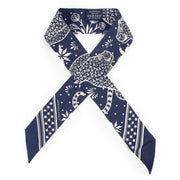 Hermès Navy Les Leopards Bandana Twilly