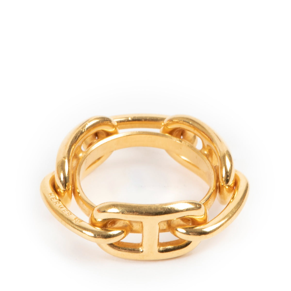 Hermès scarf ring, Gold Hermès gold scarf ring, Gold scarf ring, Scarf ring, Preloved scarf ring.
