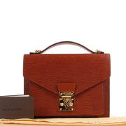 Shop safe online authentic Louis Vuitton Kenyan Fawn Epi leather Monceau Top Handle Bag