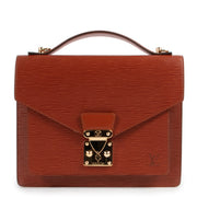 Shop safe online authentic Louis Vuitton Kenyan Fawn Epi leather Monceau Top Handle Bag