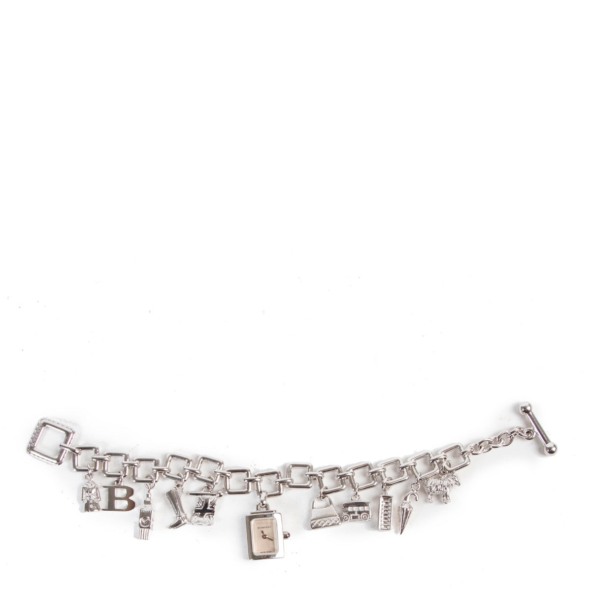 Veilig online kopen van authentieke Burberry silver armband horloge.