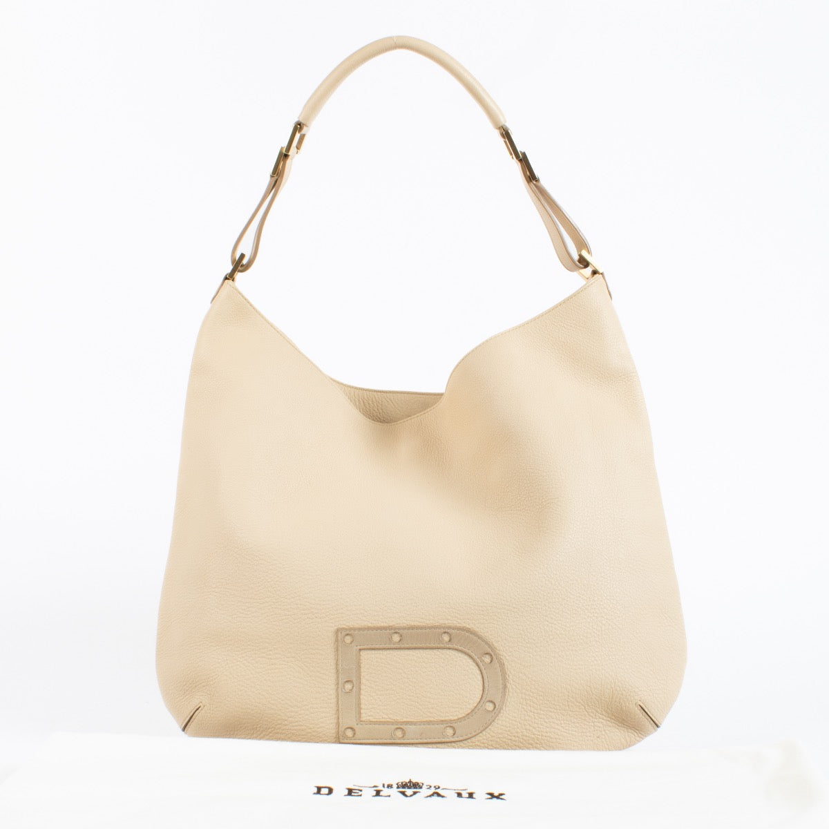 Authentic Preloved Delvaux Beige Louise GM Hobo Bag on labellov.com