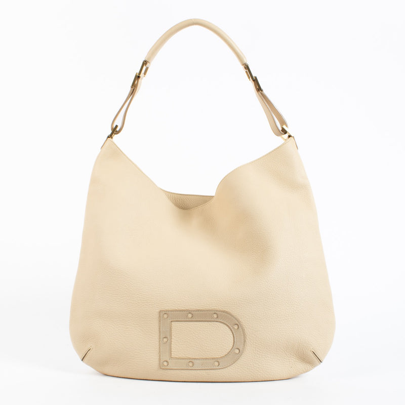 Authentic Preloved Delvaux Beige Louise GM Hobo Bag on labellov.com