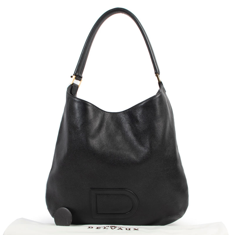 Shop safe online 100% authentic second hand Delvaux Black Le Louise Shoulder Bag in very good condition at Labellov in Antwerp.