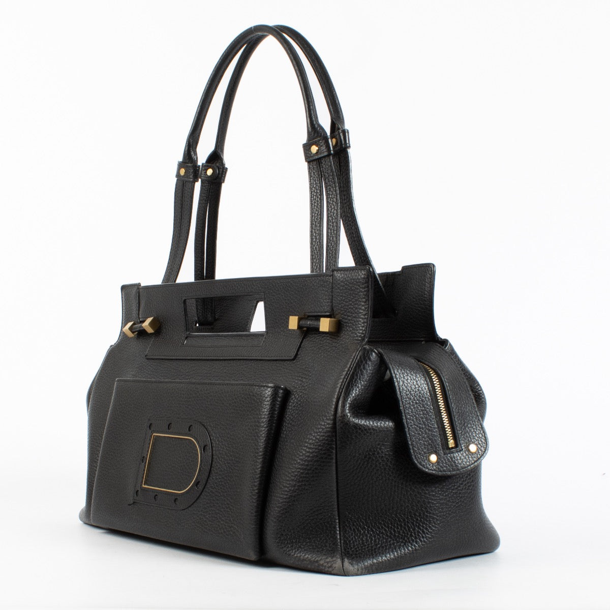 Authentic Preloved Delvaux Benjamin Black GM Shoulder Bag on Labellov.com