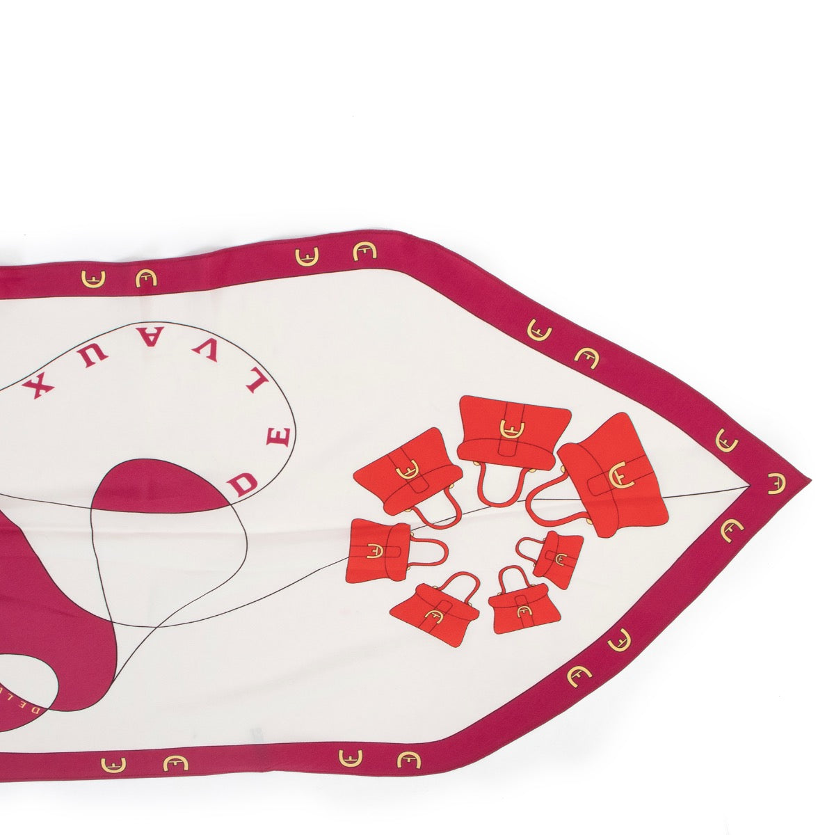 Shop safe online 100% authentic second hand Delvaux Purple Silk Scarf in very good condition at Labellov in Antwerp.