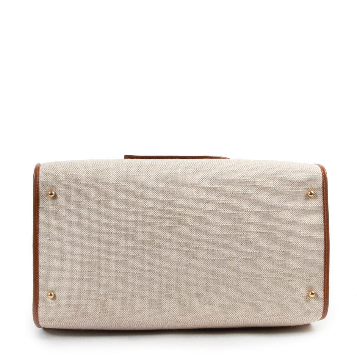 Shop safe online 100% authentic second hand Delvaux Beige Canvas Astrid Boston Bag at the right price at Labellov in Antwerp.