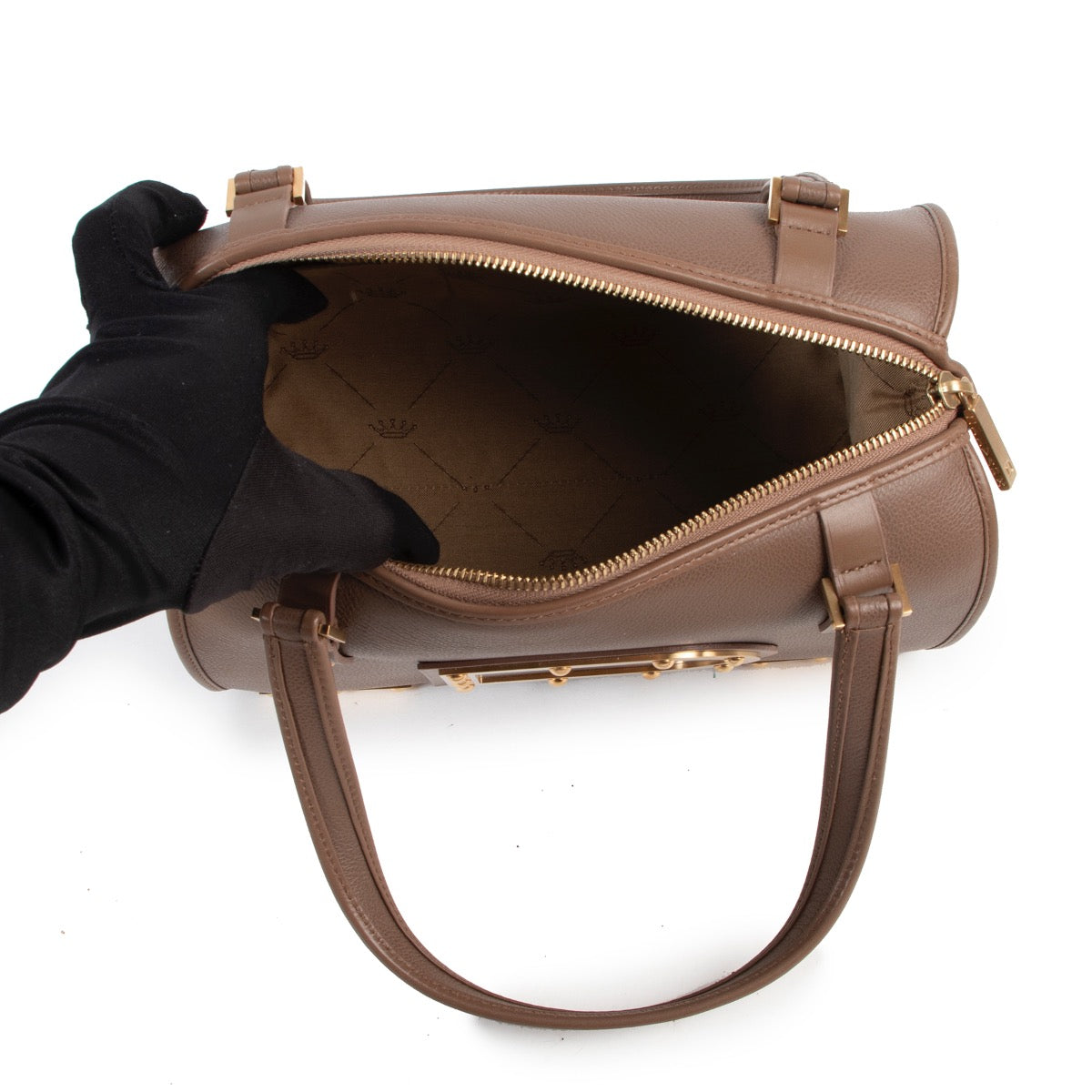 Shop safe online authentic Delvaux Brown Astrid Top Handle Bag in very good condition.