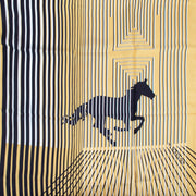 Shop safe online 100% authentic second hand Hermès Yellow Black Au Galop Scarf in very good condition at the right price at Labellov in Antwerp.