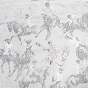 Shop safe online 100% authentic second hand Hermès Grey Ballet Equestre Scarf in very good condition at Labellov in Antwerp.