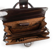 Shop safe online authentic second Hand Delvaux Brown Brillant Top Handle Bag.