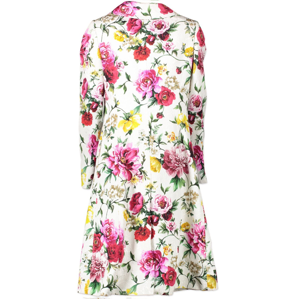 Online kopen authentieke Dolce & Gabbana witte gebloemde jas in maat 42.