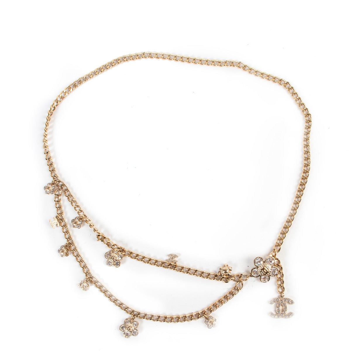 Shop safe online authentic Chanel Gold Charm Belt at Labellov.com.
