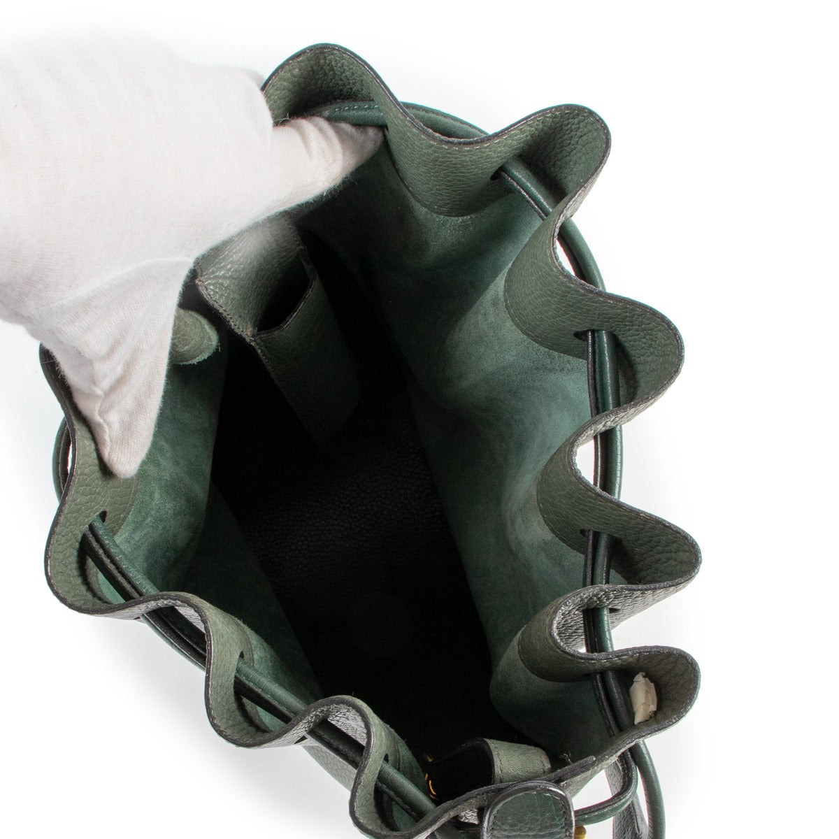 Delvaux Green Tabarin Drawstring Bucket Bag