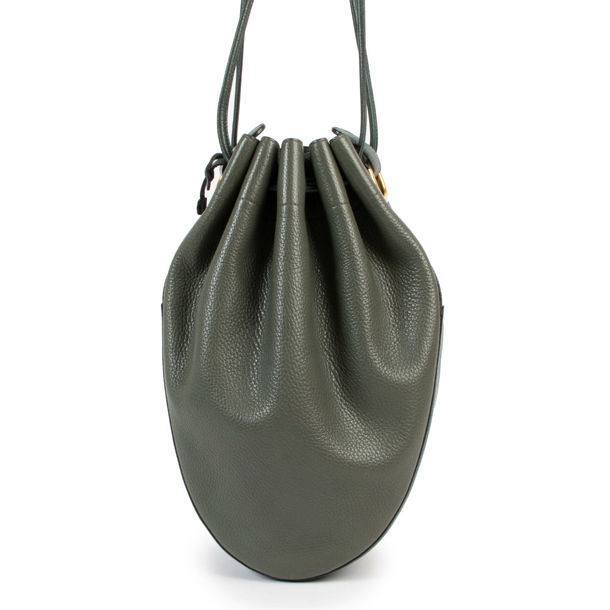 Delvaux Green Tabarin Drawstring Bucket Bag