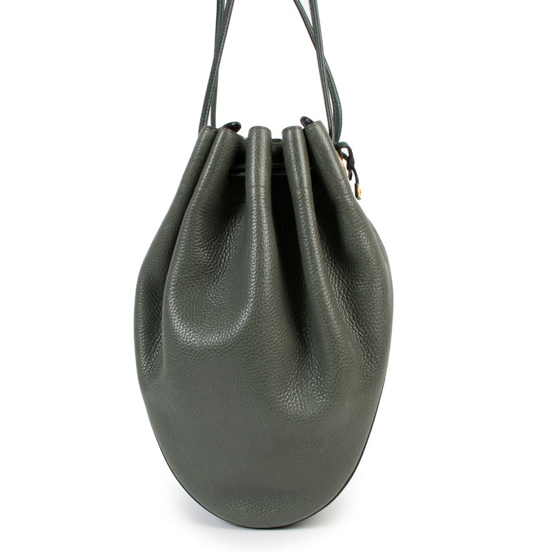 Delvaux Green Tabarin Drawstring Bucket Bag