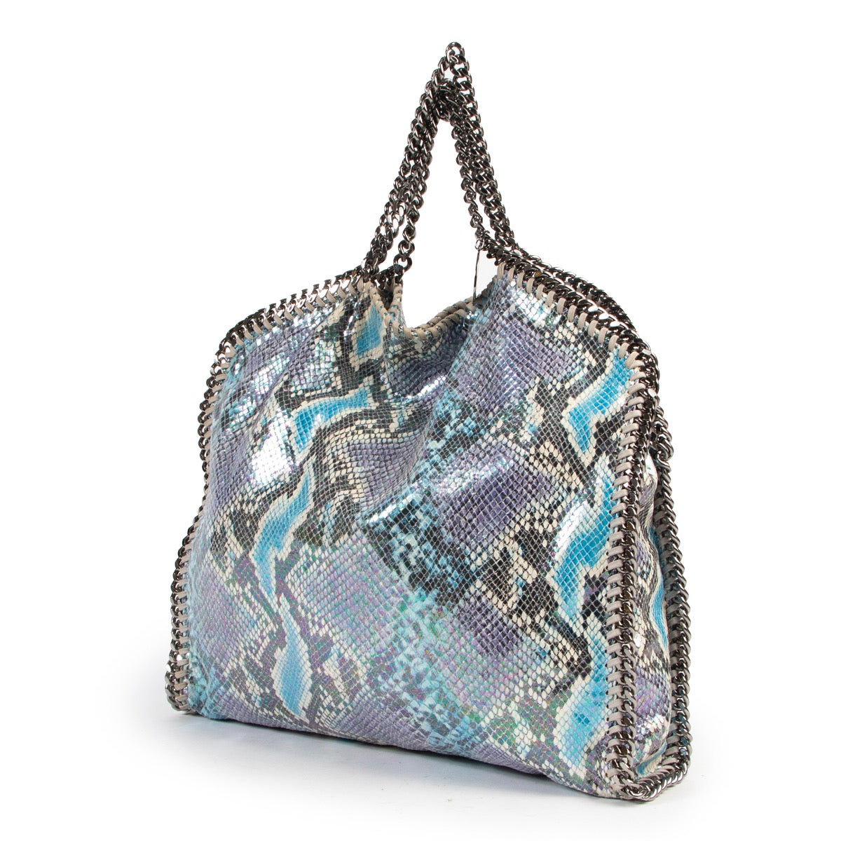 Veilig online kopen van een authentieke Stella McCartney meerkleurige hologram Falabella handtas.