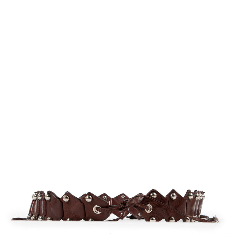 Miu Miu Bruine Leren Riem - Maat 85