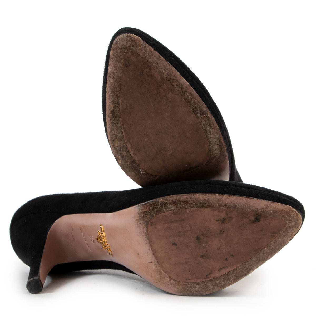 Prada Zwarte Suède Laarsjes - Maat 38