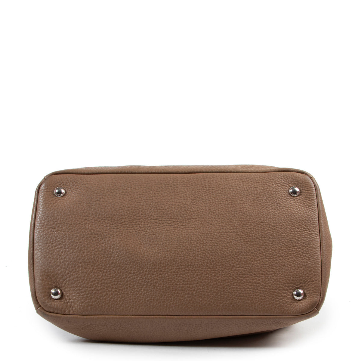 Cabas Prada moyen en cuir Daino taupe