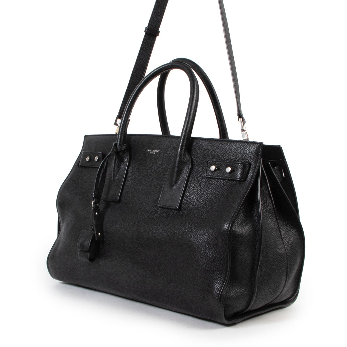 Veilig online kopen van authentieke zwarte Saint Laurent sac de jour handtas
