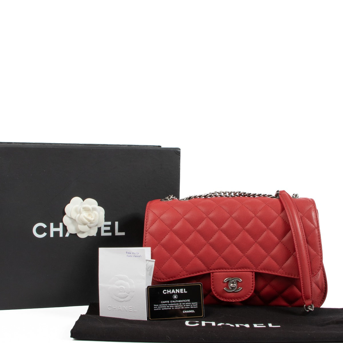 Chanel Red Goatskin Classic Flap Bag