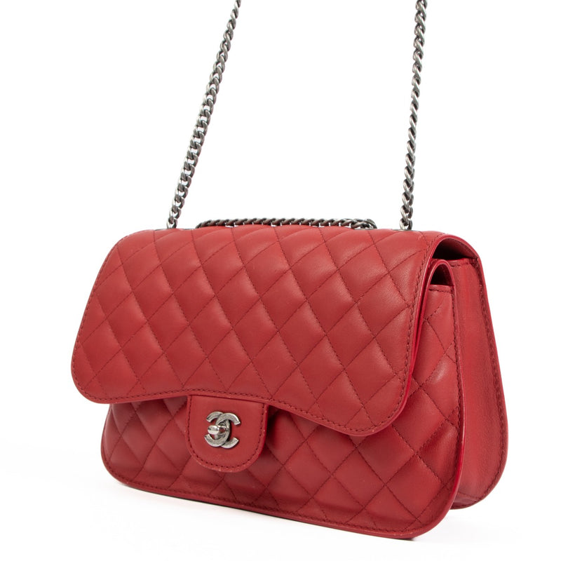 Chanel Red Goatskin Classic Flap Bag