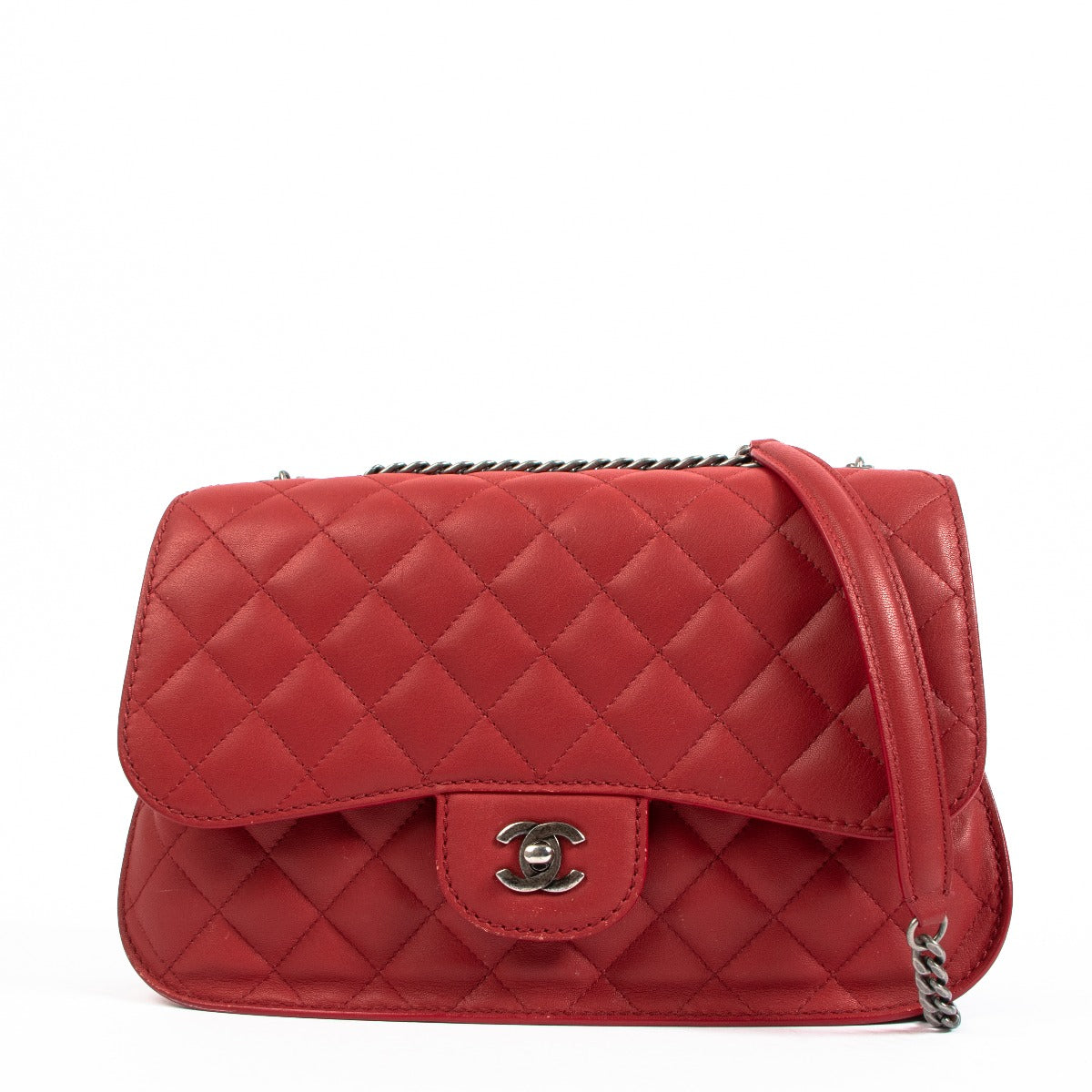 Chanel Red Goatskin Classic Flap Bag