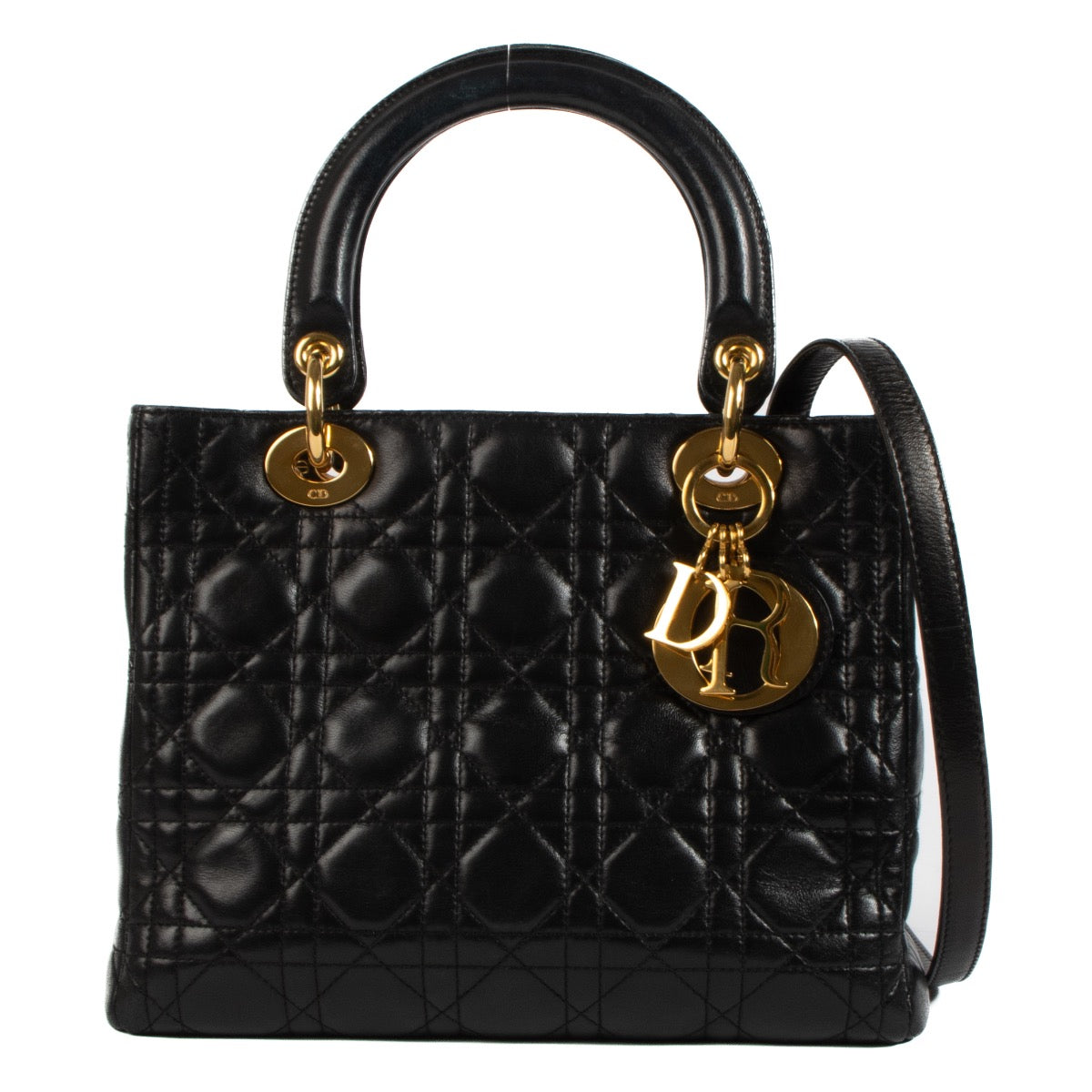 shop 100% authentic second hand Christian Dior Black Medium Lady Dior Bag on Labellov.com