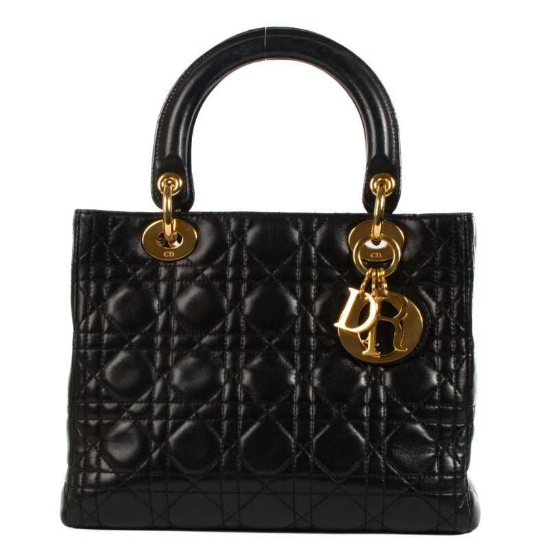 shop 100% authentic second hand Christian Dior Black Medium Lady Dior Bag on Labellov.com