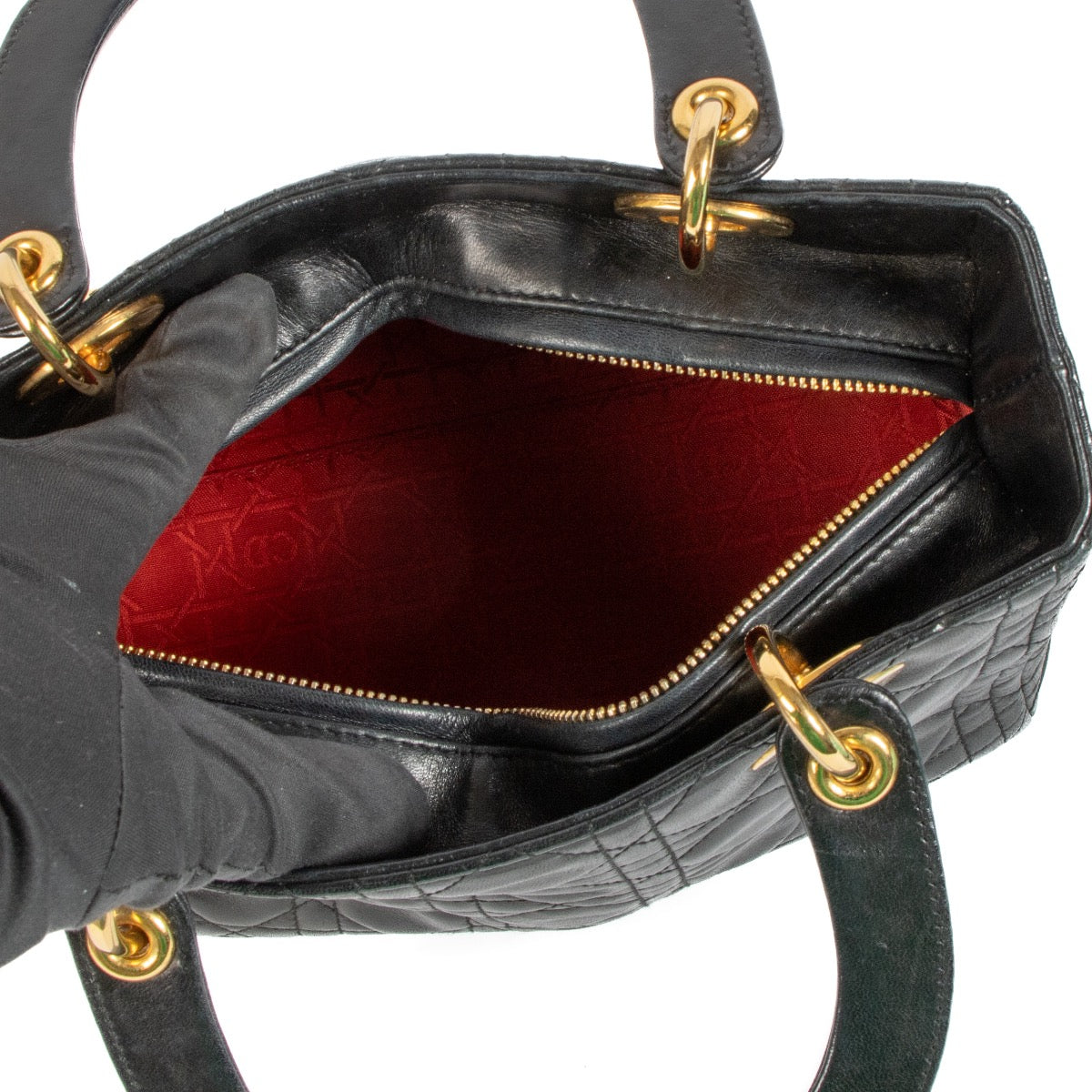 shop 100% authentic second hand Christian Dior Black Medium Lady Dior Bag on Labellov.com