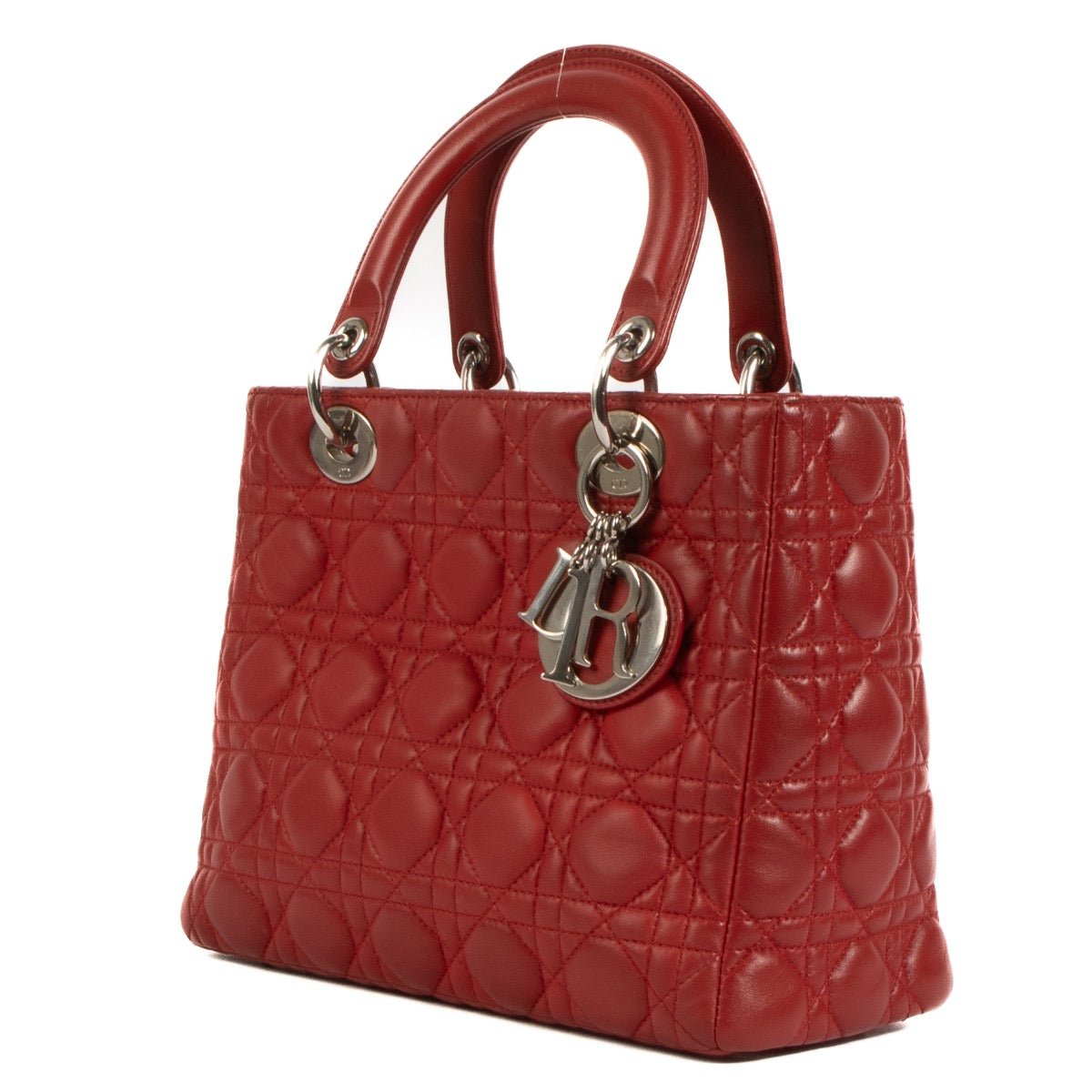 shop 100% authentic second hand Christian Dior Red Medium Lady Dior on Labellov.com