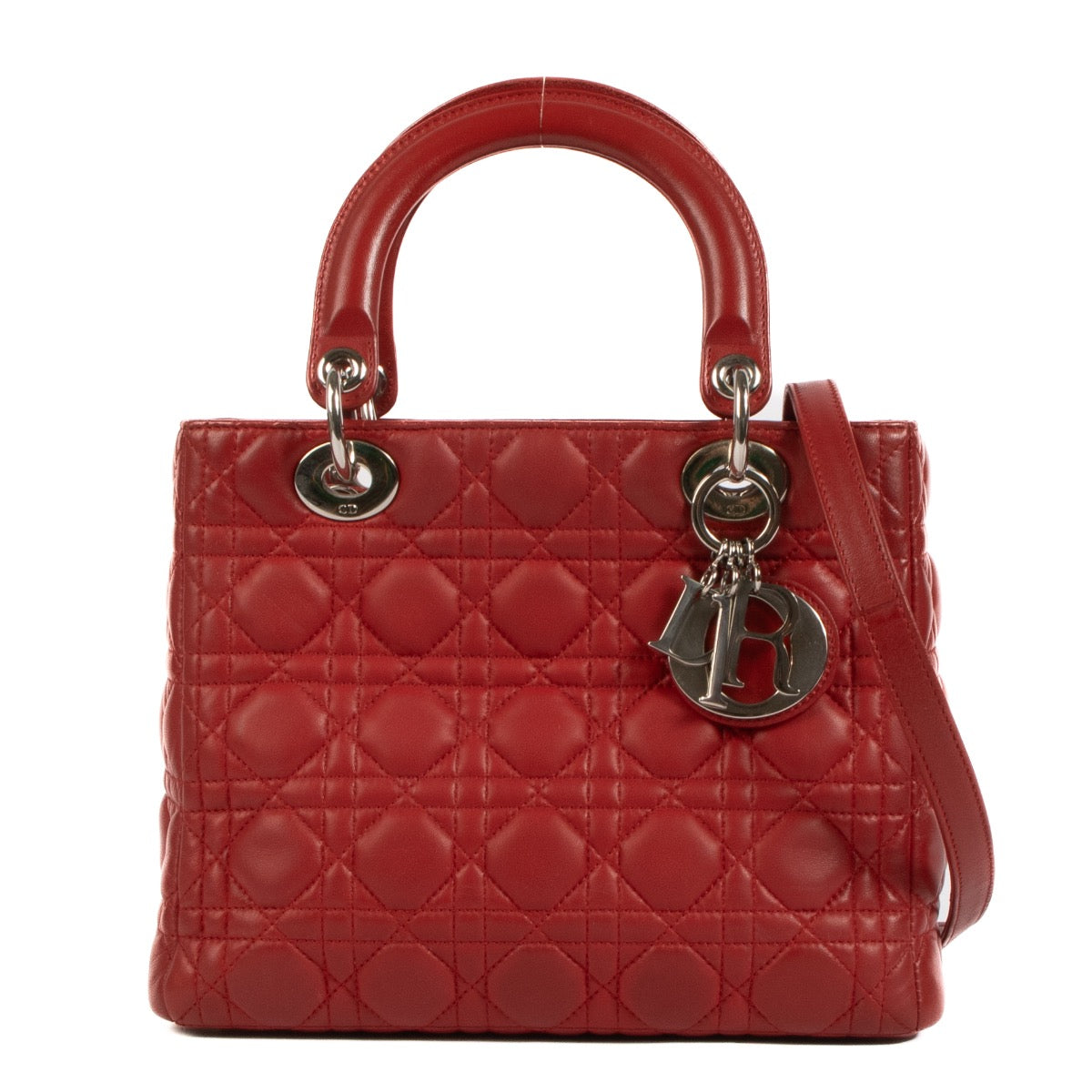 shop 100% authentic second hand Christian Dior Red Medium Lady Dior on Labellov.com