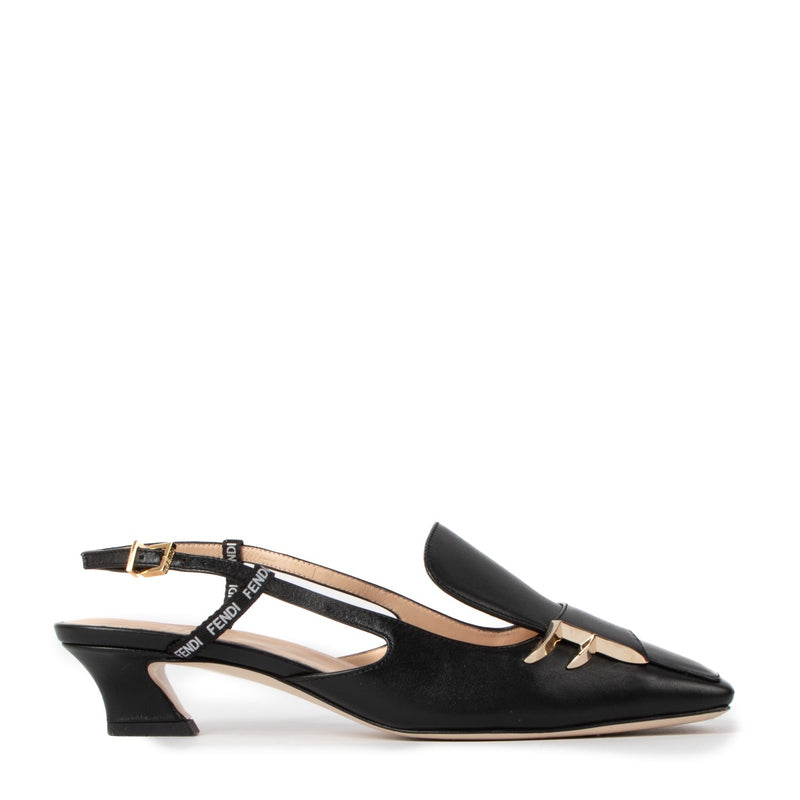 Shop safe online at Labellov in Antwerp, Brussels and Knokke these 100% authentic second hand Fendi Black Slingback Heels - size 37
