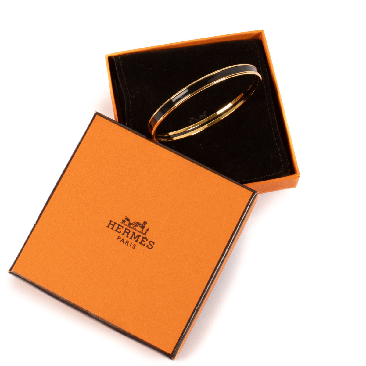 Hermès Black Bangle Bracelet