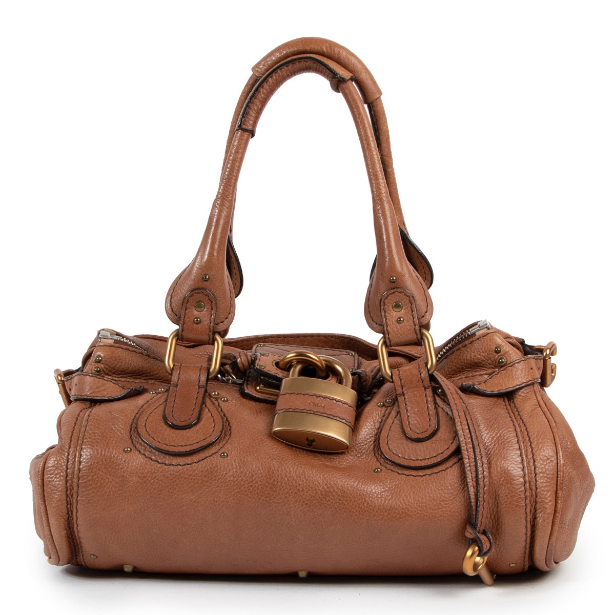 Shop safe online authentic second hand Chloé Brown Paddington Padlock Bag at Labellov.com.