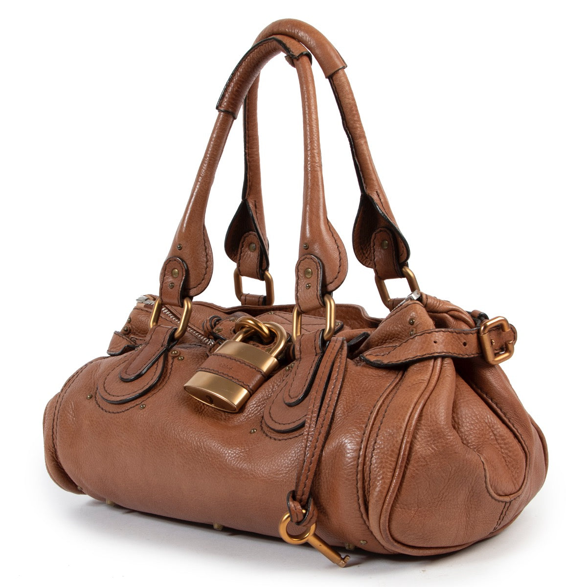 Achetez en ligne ce sac Chloé brun paddington padlock.
