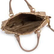 Shop safe online authentic second hand Prada Beige Nylon Top Handle Bag.