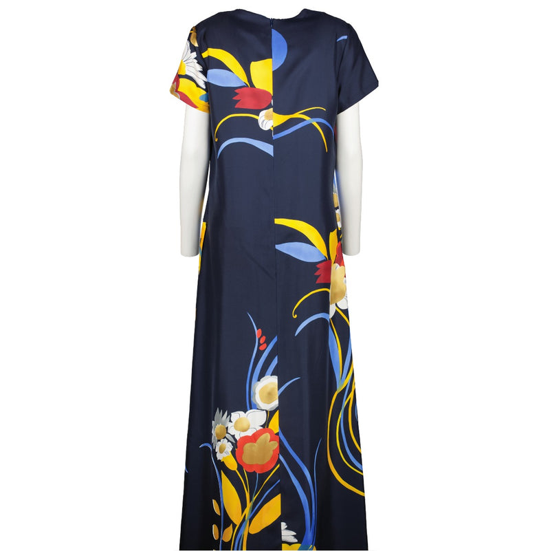 La Double J blauwe jurk met bloemenprint
