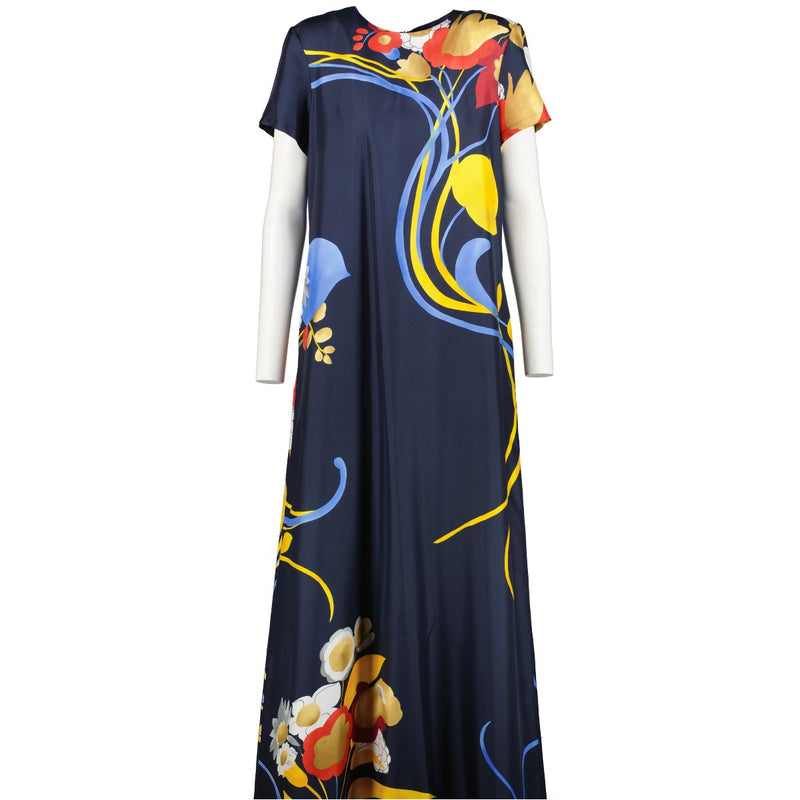 La Double J blauwe jurk met bloemenprint