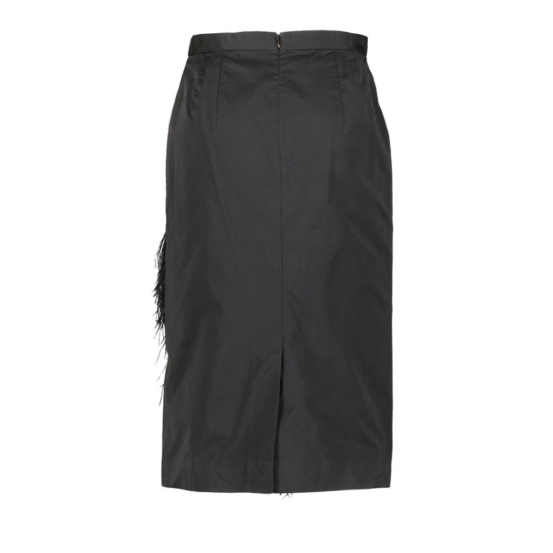 Dries Van Noten Black Feather Skirt